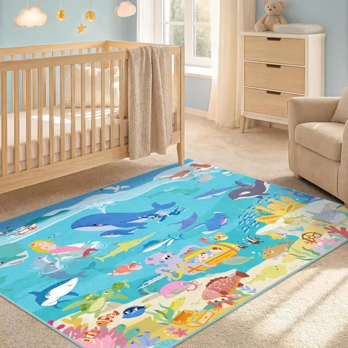 Vista 22 de Alfombra preescolar del alfabeto de 3 x 5 para niños pequeños, alfombra de juego ABC suave para el aprendizaje del bebé, alfombra educativa