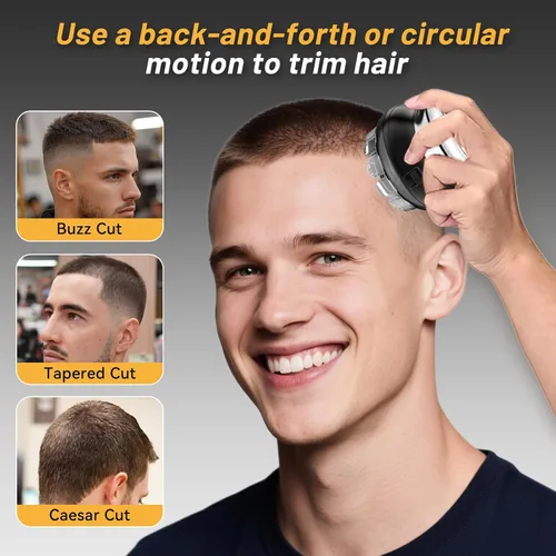 Vista 2 de Moricsom® Kit de corte de pelo automático para hombres, cortapelos inalámbrico recargable por USB y recortadora de pelo circular automática, peines