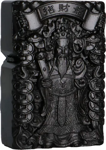 Vista 8 de Caja de carcasa de madera de ébano negro natural tallada para módulo Zippo (Serpiente Cobra)
