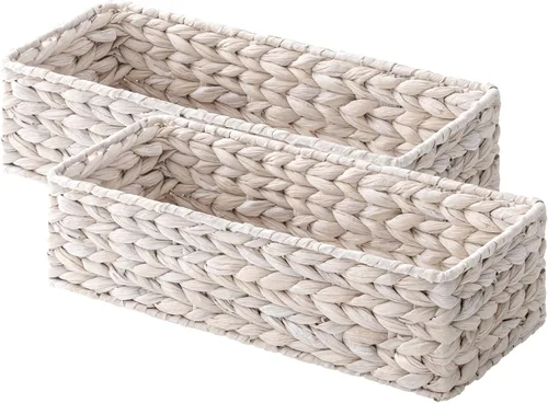 Vista 13 de StorageWorks - Cesta para tanque de inodoro para baño, cestas de almacenamiento de jacinto de agua para la parte superior del tanque de inodoro