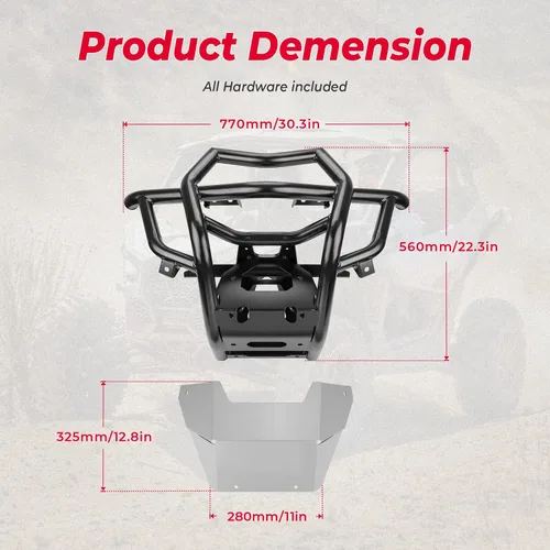 Vista 5 de KEMIMOTO X3 Parachoques de winche frontal Compatible con Can-Am Maverick X3 y Max Turbo R RR 2017-2025 Parachoques resistente OEM Reemplazo
