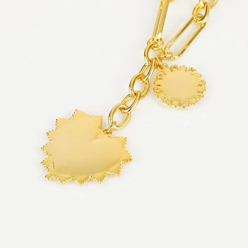 Vista 8 de HETICA Collar grueso de oro para mujer, colgante de corazón, collar de flor de sol, gargantilla de moda hip hop, regalo