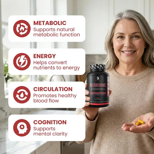 Vista 7 de B Life Company Suplemento de berberina 300 mg - Metabolismo del suplemento del complejo de berberina - 120 cápsulas vegetales (60 porciones)