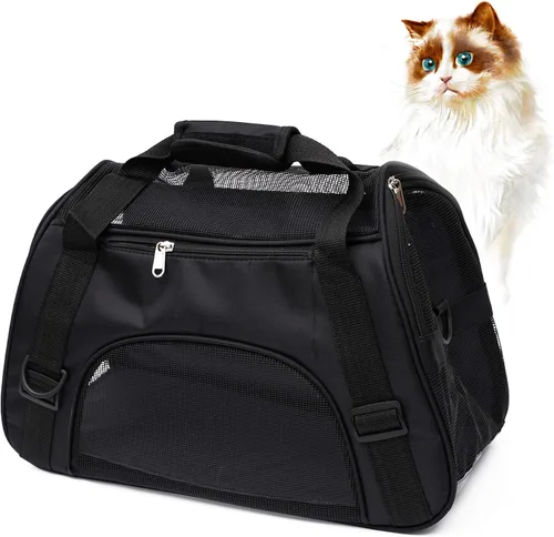 Vista 8 de MuchL Transportador de mascotas de lados suaves para gatos, transportador de perros para gatos pequeños y medianos, perros, cachorros, transportador