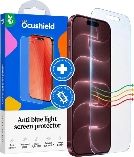 Vista 13 de Ocushield Protector de pantalla de vidrio templado antiluz azul para iPhone XR iPhone 11 6.1" - Protege tus ojos, reduce las migrañas y mejora