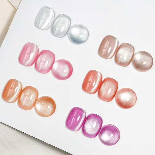 Vista 8 de Esmalte de uñas de ojo de gato con perla de sirena, secado rápido, esmalte de uñas magnético sin gel con imán, esmalte de uñas de ojo de gato