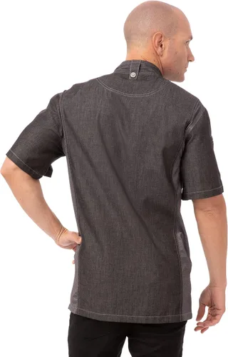 Vista 2 de Chef Works Abrigo de chef Delancey para hombre