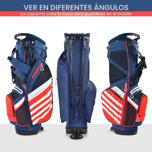 Vista 7 de BOBOPRO Bolsa de Soporte de Golf, Ligera con Divisores Superiores de 14 Compartimentos, Bolsa de Transporte de Golf con 8 Bolsillos, Bolsa de Golf