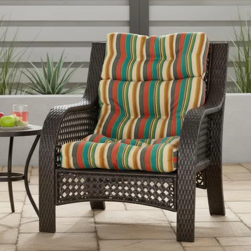 Vista 2 de Greendale Home Fashions Adobe Stripe - Cojín para silla de respaldo alto para exteriores (44 x 22 pulgadas)