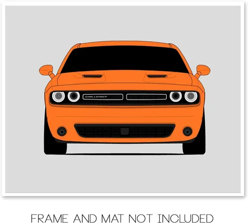 Vista 2 de Custom Car Posters Póster hecho a mano compatible con Dodge Challenger SXT (2015-2017), decoración de pared, impresión metálica de 8 x 10 pulgadas
