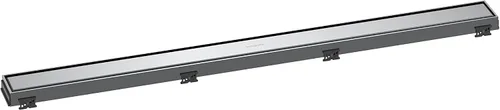 Vista 25 de hansgrohe RainDrain Match - Drenaje de ducha lineal para 31 1/2 pulgadas, áspero con marco de altura ajustable en acero inoxidable cepillado