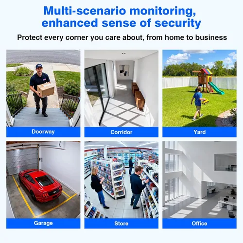 Vista 6 de Sistema de cámara de seguridad inalámbrica con monitor de 16 pulgadas, detección de movimiento, visión nocturna, audio de 2 vías, 4 para interiores