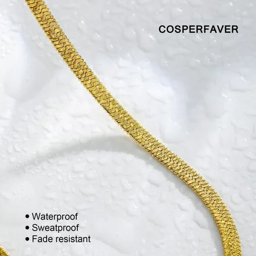 Vista 7 de Collar de serpiente en espiga para mujer, joyería de regalo versátil para mujer, chapado en oro de 14 quilates