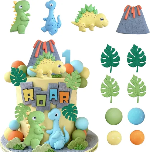 Vista 7 de Decoración para tartas de dinosaurio bebé, decoración de pastel de dinosaurio, decoración de pastel de cumpleaños de dinosaurio para baby shower
