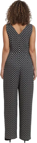 Vista 3 de London Times Women's London Times Women's Dresses Sleeveless Wrap Look Jumpsuit With Front Leg Slit Openings Negro/Blanco