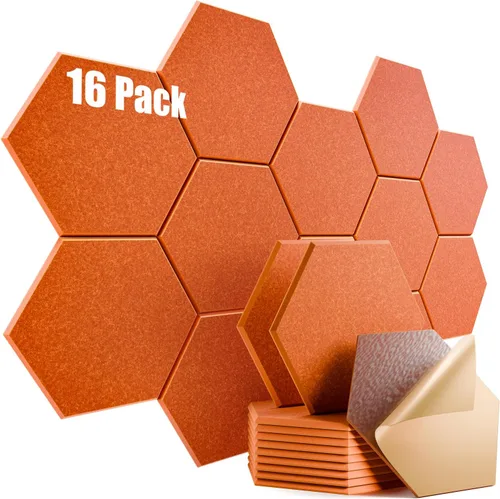 Vista 65 de Paquete de 12 paneles acústicos autoadhesivos de 12 x 10 x 0.4 pulgadas, paneles de espuma a prueba de sonido con alta densidad, elegante diseño