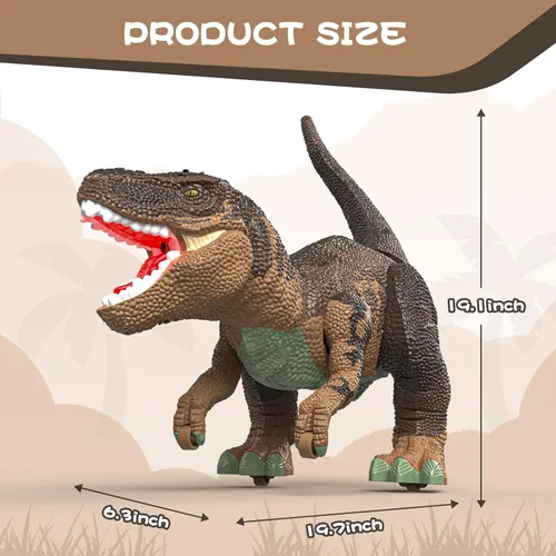 Vista 2 de Juguetes de dinosaurio grande para niños de 3 a 9 años, juguete de figura de dinosaurio grande Tyrannosaurus rex con almacenamiento en la barriga