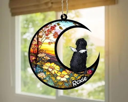 Vista 29 de LOVELYPOD Adorno de Navidad personalizado para perro Basset Hound (marrón) Basset Hound (marrón) adorno para atrapasoles de perro, razas de perros