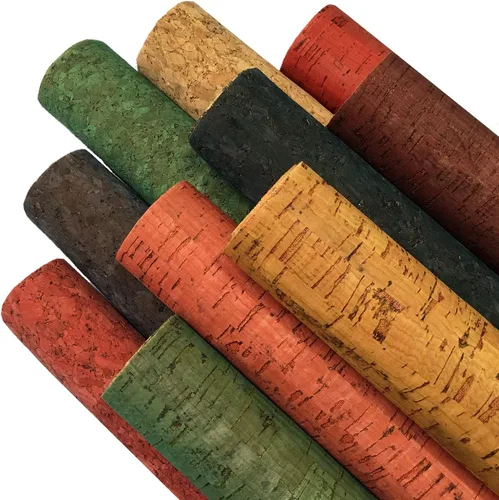Vista 2 de 10 hojas de piel sintética retro de color natural de 8 x 12 pulgadas, tela de cinta de corcho suave y fina adecuada para bolsas, funda de laptop