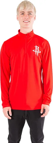Vista 15 de Ultra Game Camiseta oficial de la NBA de manga larga con cremallera corta para hombre Gris Caliente Carbón