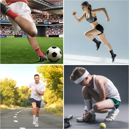 Vista 6 de ZXOLDZX 246 pares de calcetines de agarre para hombre, antideslizantes, para fútbol, fútbol, béisbol, deportes, calcetines para hombres y mujeres