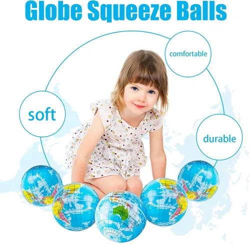 Vista 3 de 24 bolas de globo para apretar, bola hinchable de 2.5 pulgadas, bola blanda de tierra, minibolas de espuma para apretar