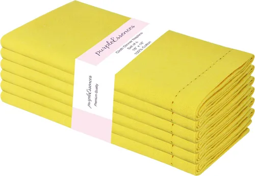Vista 14 de PurpleEssences Juego de 6 servilletas de tela de vainica, 100% algodón, suaves, duraderas, lavables, ideales para bodas, Navidad, vacaciones
