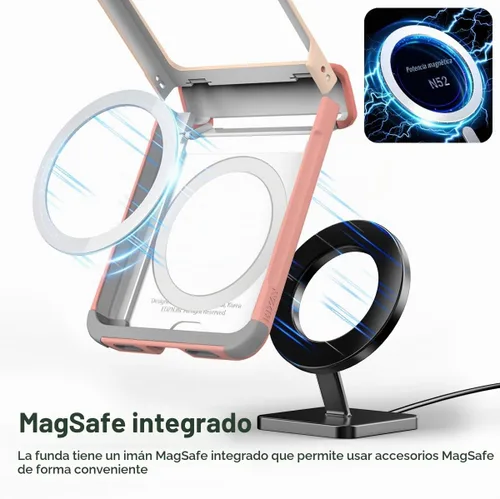 Vista 7 de para Galaxy Z Flip 5 Funda con 2 ranuras para tarjetas, funda rígida delgada y resistente con protección de bisagra, funda completa con protección