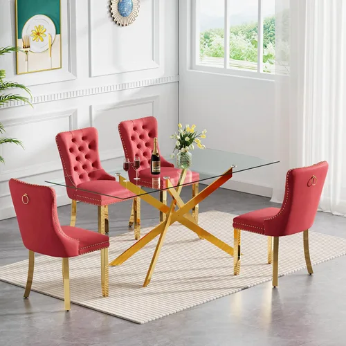 Vista 86 de Juego de mesa de comedor de cristal plateado moderno de 47 pulgadas para 2, juego de mesa de comedor de cocina redonda de 3 piezas con patas