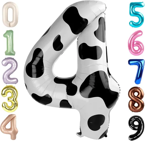 Vista 320 de Globos con números de 40 pulgadas, color negro, para decoraciones de cumpleaños de 10 a 100 años Jumbo 40In & Vibrant Color, With Hanging Holes