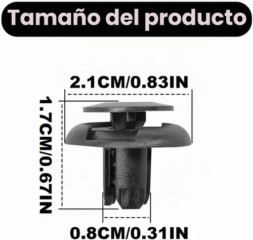 Vista 2 de 30 piezas de clip de revestimiento de aletas, clips de retención de parachoques de protector de salpicaduras de nylon compatibles con Honda Acura