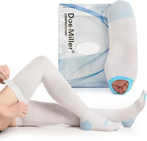 Vista 9 de Doc Miller TED Hose Medias altas hasta la rodilla Anti Embolismo para Mujeres y Hombres, Medias Quirúrgicas Estilo Hospital, Medias de Compresión