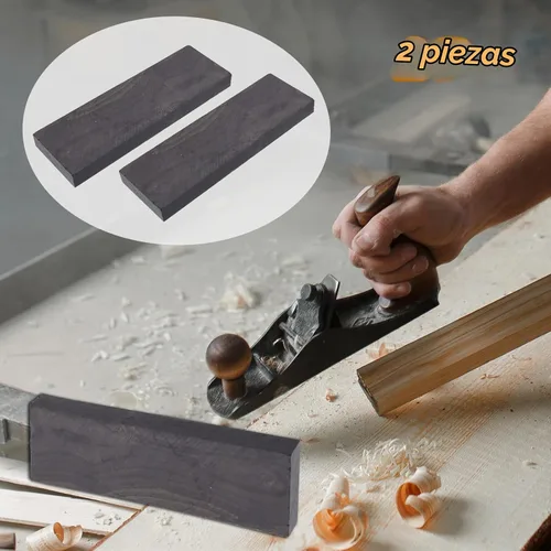 Vista 4 de Coshar 2 piezas de madera de ébano negro madera negro ébano blanco mango de madera material para bricolaje instrumentos de música herramientas