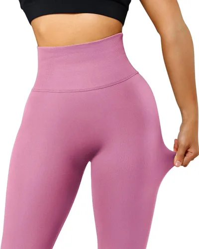 Vista 3 de SUUKSESS Leggings sin costuras para mujer, con levantamiento de glúteos, cintura alta, pantalones de yoga para entrenamiento