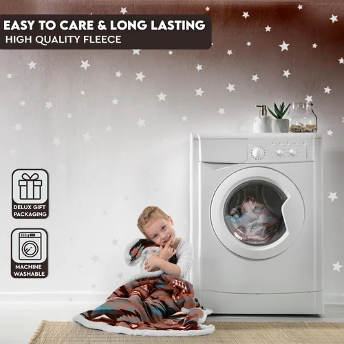Vista 7 de Manta de forro polar sherpa ultrasuave acogedora manta de bebé de felpa para niños reversible con estampados aztecas lavable Tamaño amplio