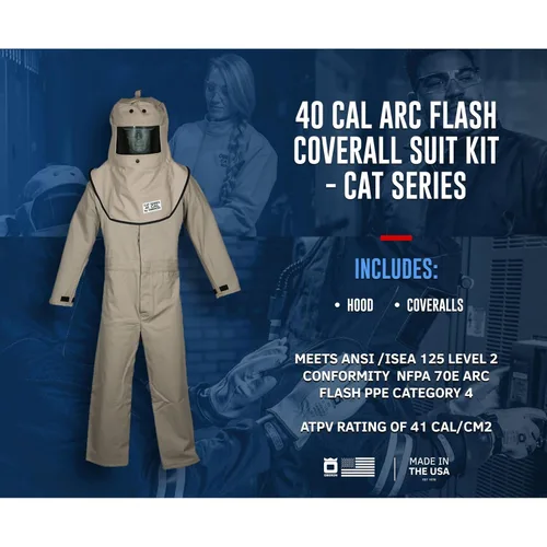 Vista 2 de OBERON Arc Flash Mono - 40 Cal - Incluye capucha y overoles - SERIE CAT