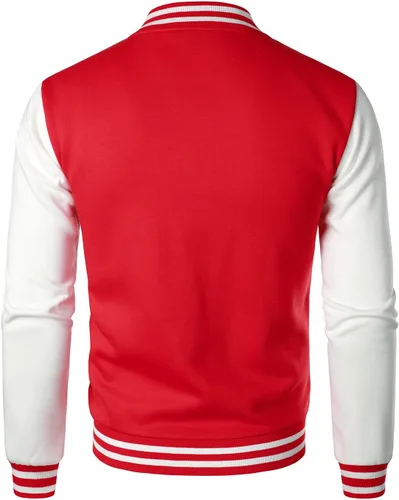 Vista 3 de HOOD CREW Chaquetas universitarias de moda para hombre, abrigo casual de béisbol