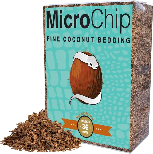 Vista 2 de Microchip - Mezcla de sustrato de coco fino y chips de cáscara de coco para tanques de terrario bioactivos, reptiles, invertidos, ranas, tarántulas