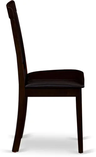 Vista 7 de East West Furniture ANTI5-CAP-LC - Juego de muebles de comedor de 5 piezas, incluye una mesa de cocina redonda con pedestal y 4 sillas de comedor