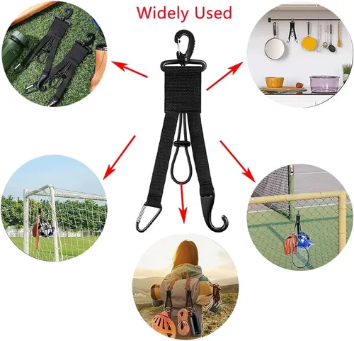 Vista 4 de YELAIYEHAO Organizador 3 en 1 – Percha de equipo de béisbol y sóftbol con soporte para bate, clip para guantes, gancho para casco, bolsa de cerca