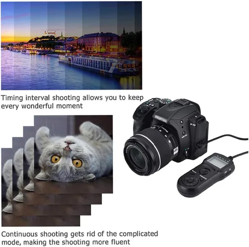 Vista 6 de Temporizador digital Cable obturador remoto JJC Timer Shutter Release Cable de control remoto para Olympus E-M1 Mark II Reemplaza Olympus RM-CB2