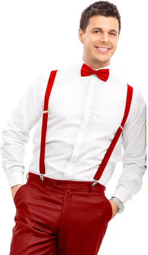 Vista 6 de trilece Pajarita y tirantes para hombres y mujeres, accesorios de traje de boda, juego de corbatines y clips fuertes, regalos de Navidad para hombres