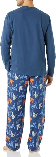 Vista 2 de Amazon Essentials Disney Marvel Star Wars Conjunto de pijama de franela para hombres 2 piezas Marvel Capitán América