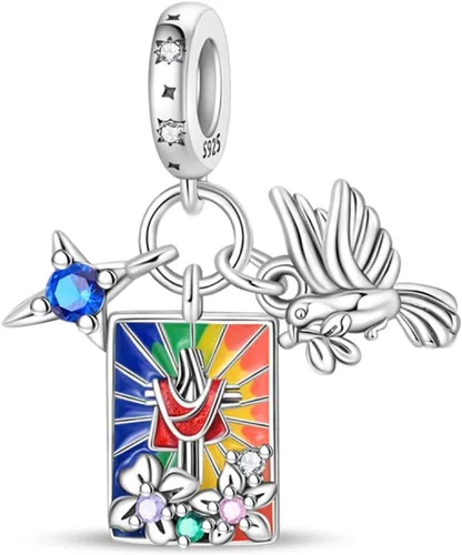 Vista 17 de Dijes de plata de ley 925 para pulseras, collares, colgante con circonitas cúbicas 5A dije charm para mujeres joyería DIY