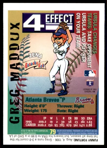 Vista 2 de 1996 Topps Bazooka - [Base] #79 - Greg Maddux
