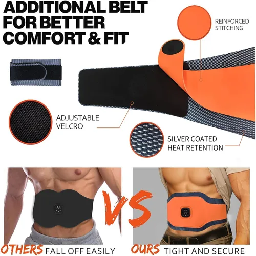 Vista 5 de FDA Cleared - Estimulador de abdomen con cinturón EMS - Cinturón de tonificación ajustable con 10 modos y 6 almohadillas, diseño de 3 capas que