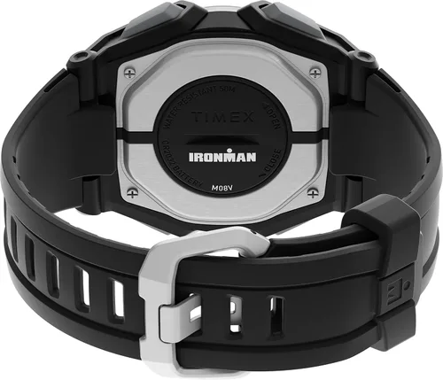 Vista 4 de Timex Reloj Ironman Classic de 173 pulgadas para hombre correa negra con detalles naranjas