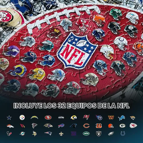 Vista 4 de MasterPieces Rompecabezas con Forma de Casco de Arte Drip de la NFL de 500 Piezas - Perfecto para Fanáticos de la NFL - 25"x22