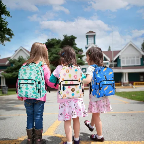 Vista 7 de JOYHILL Mochilas para niños, bonita mochila preescolar ligera resistente al agua, correas de hombro ajustables para niños, Unicornio Apink, Classic