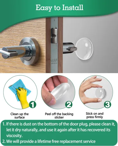 Vista 3 de Topes de pared para puerta, 12 unidades, protector de pomo de puerta de pared, protector de puerta, protectores de pared contra pomos de puertas